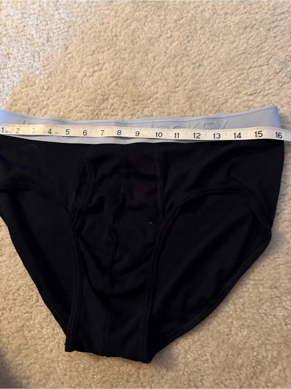 Jockey Men’s Black Briefs with Light Gray Waistband large NWOT